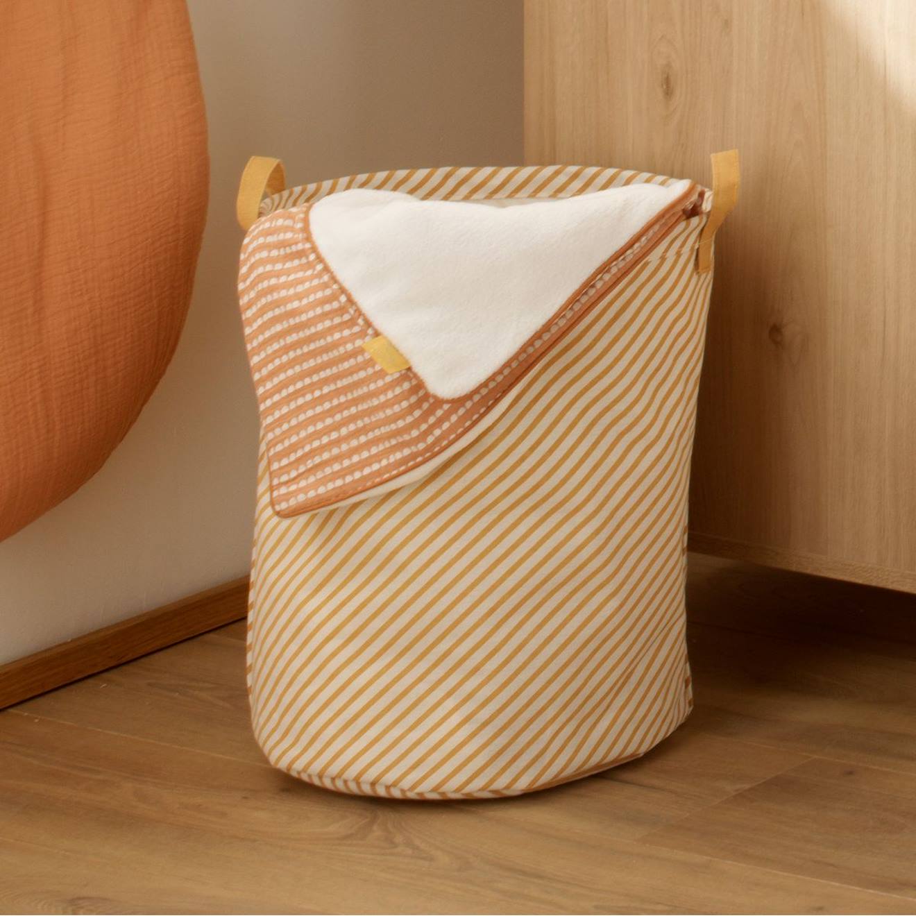 Panière De Rangement En Tissu - Sunlight Orange (Sauthon) - Image 3
