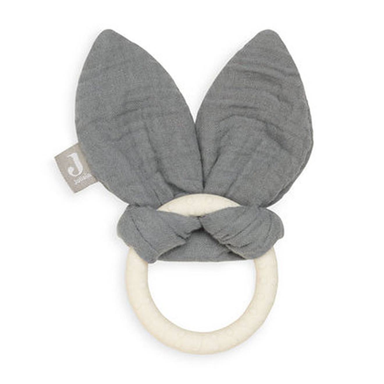 Anneau De Dentition Bunny Ears En Coton Et Silicone Gris
