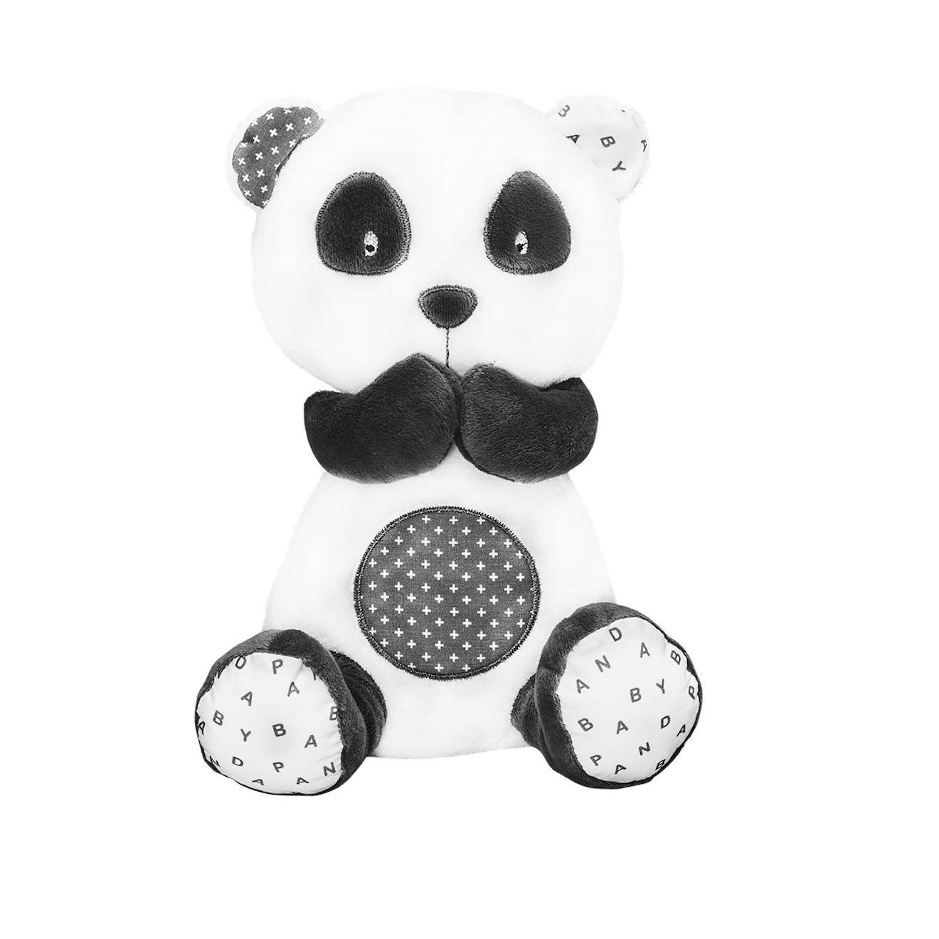 Doudou Panda En Velours Gris