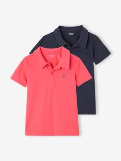 Lot de 2 polos garçon unis manches courtes  - vertbaudet enfant