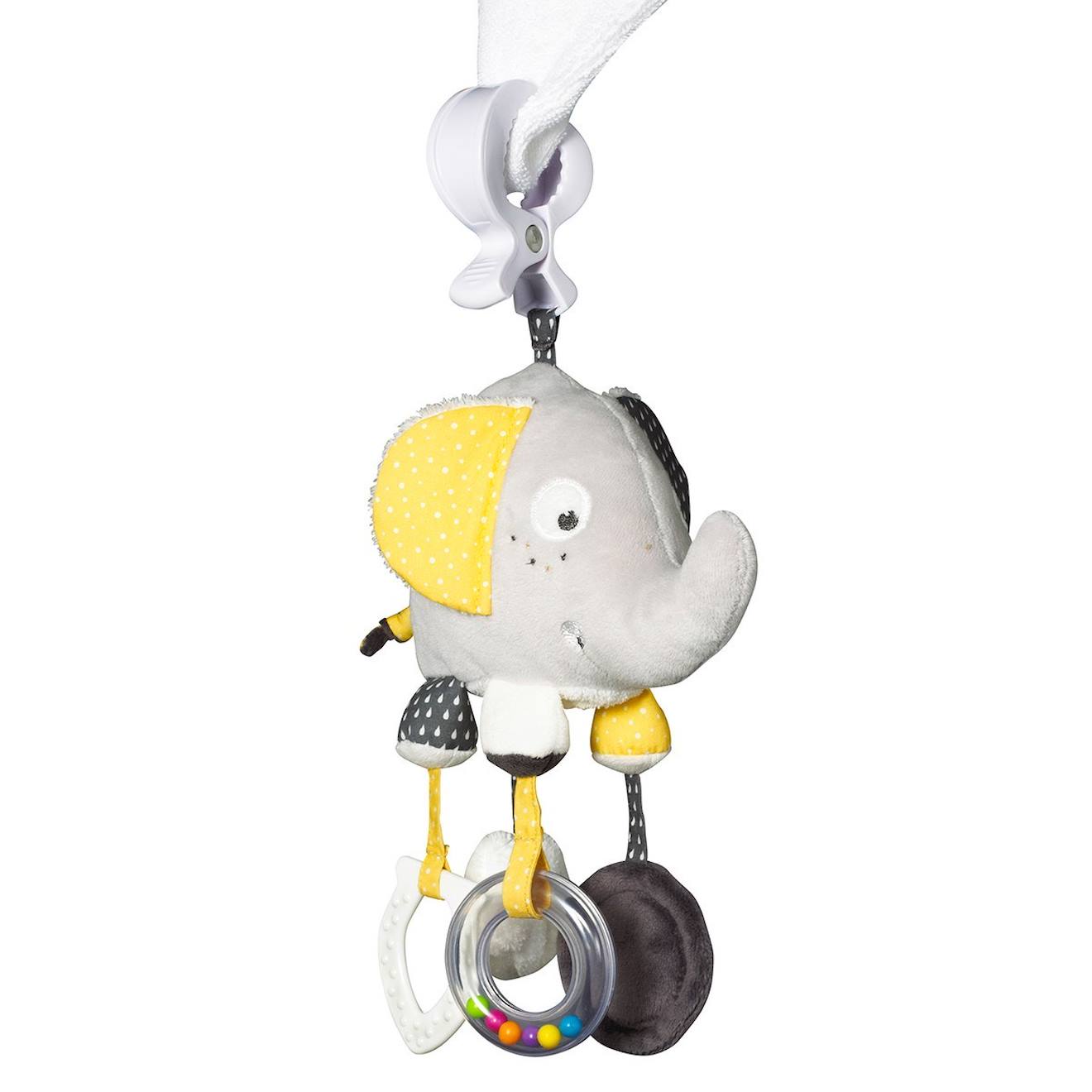 Jouet D'activités Enfant Eléphant En Velours Gris