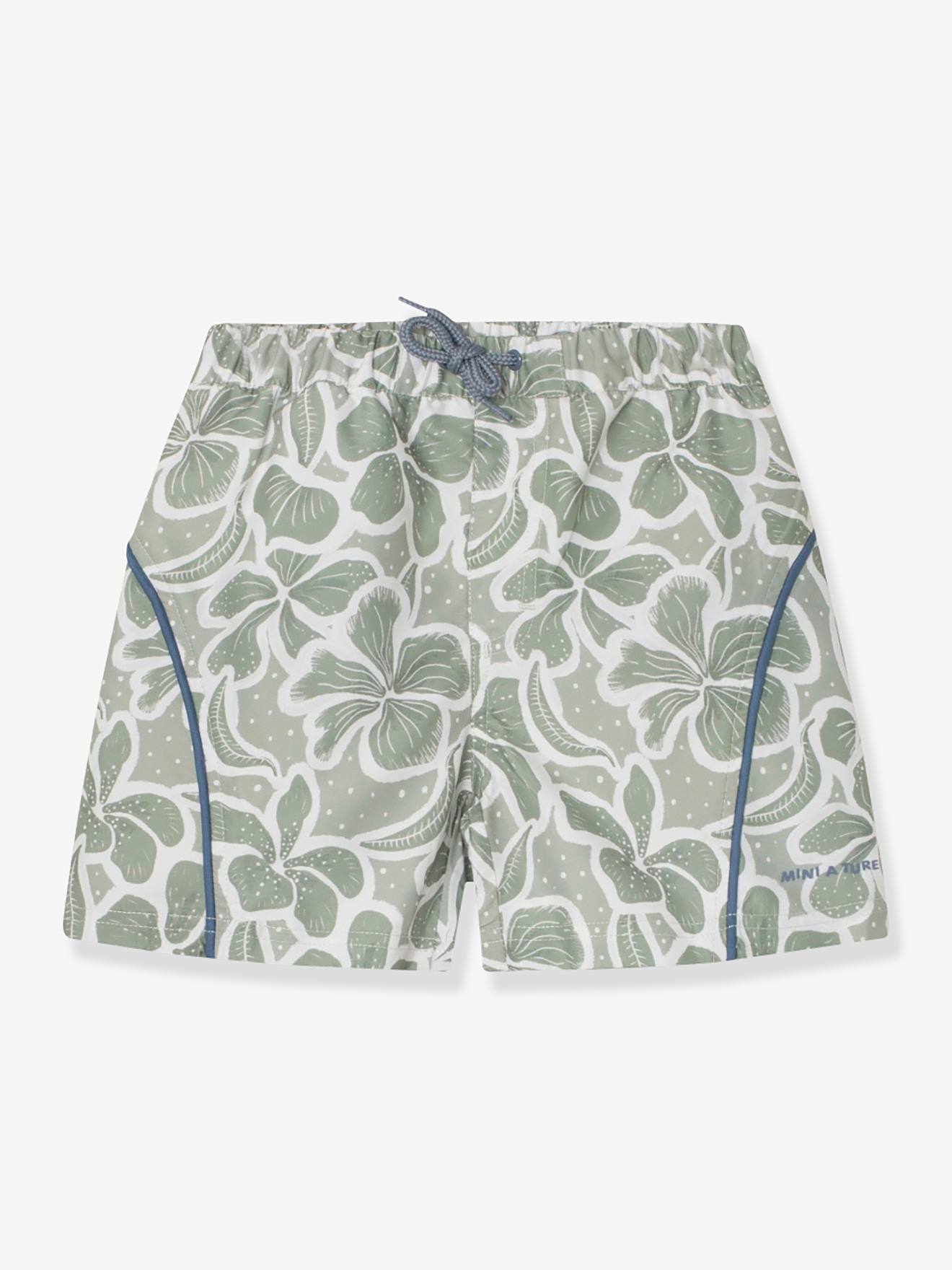 Shorts de bain imprimés pour garçons MATMAKI vert imprimé