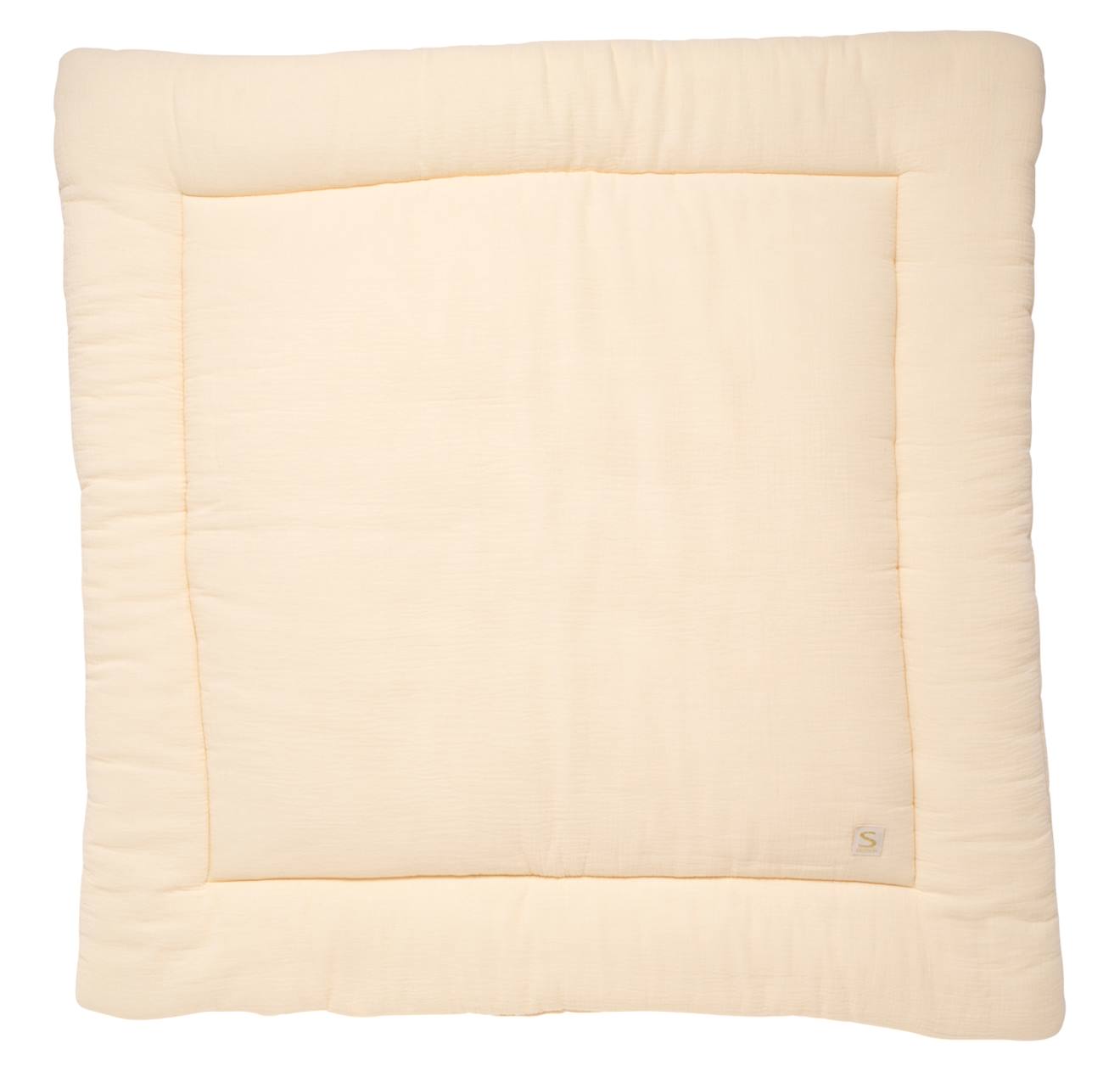 Grand Tapis De Jeu En Double Gaze De Coton - Uni Petale Beige