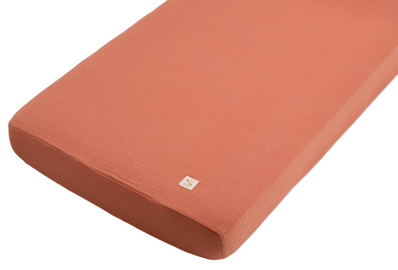Draps Housse Bébé En Coton Bio - Uni Petale Rouge