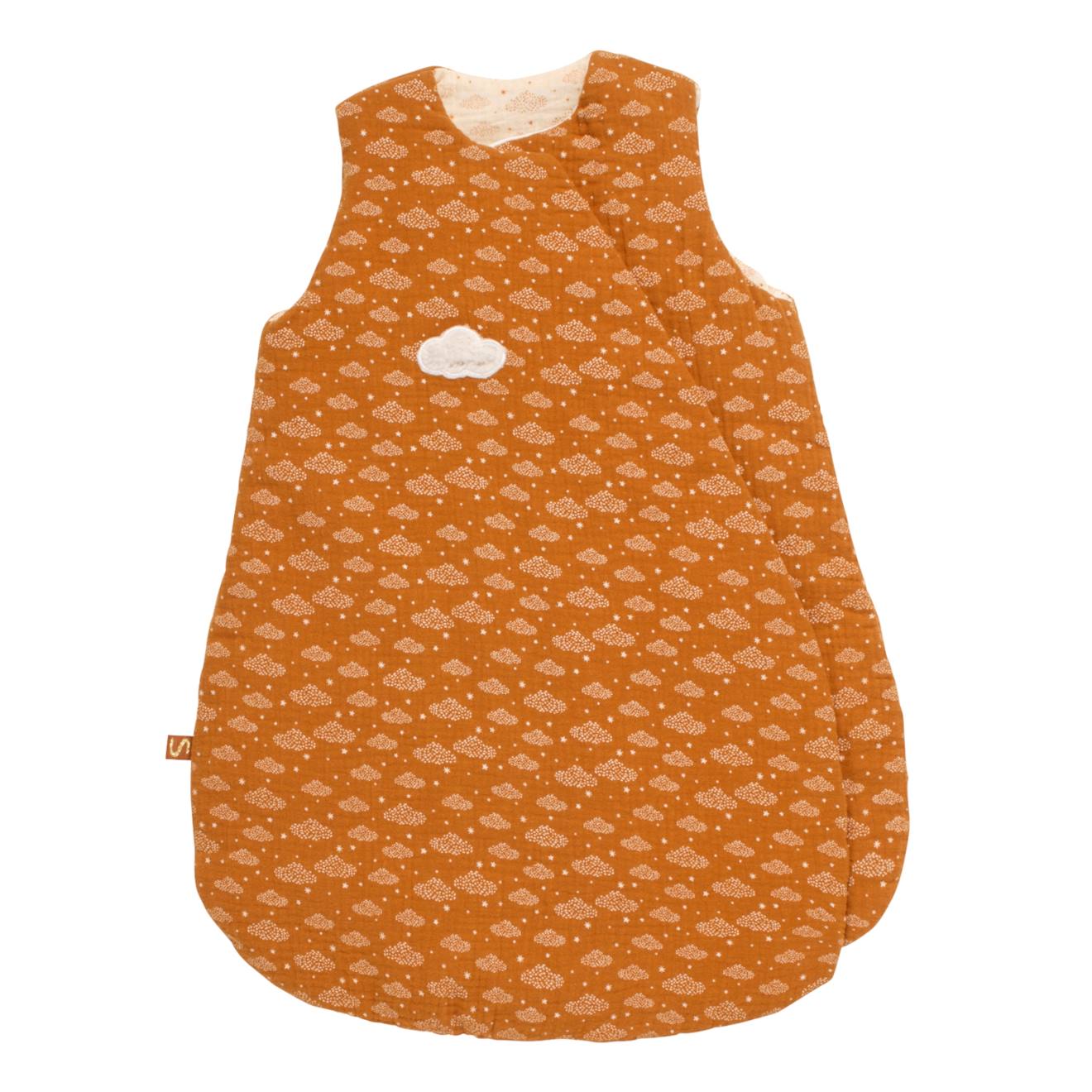 Gigoteuse Bébé Hiver Croisée En Double Gaze De Coton Marron