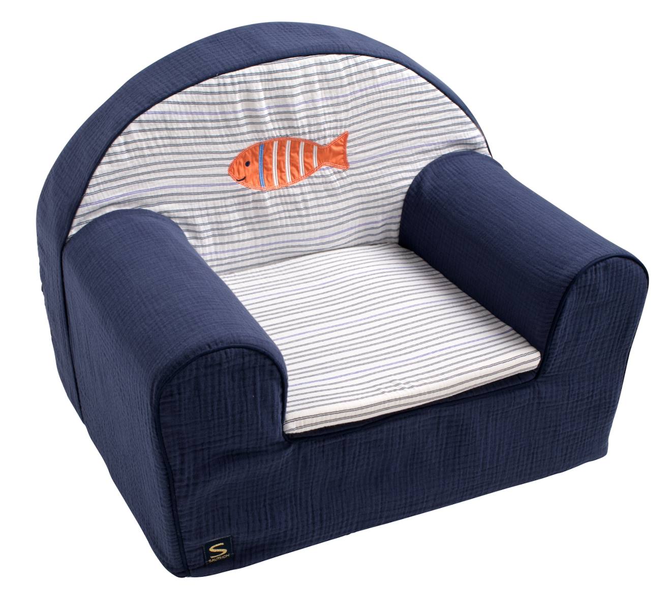 Fauteuil Club Enfant En Gaze De Coton Bleu
