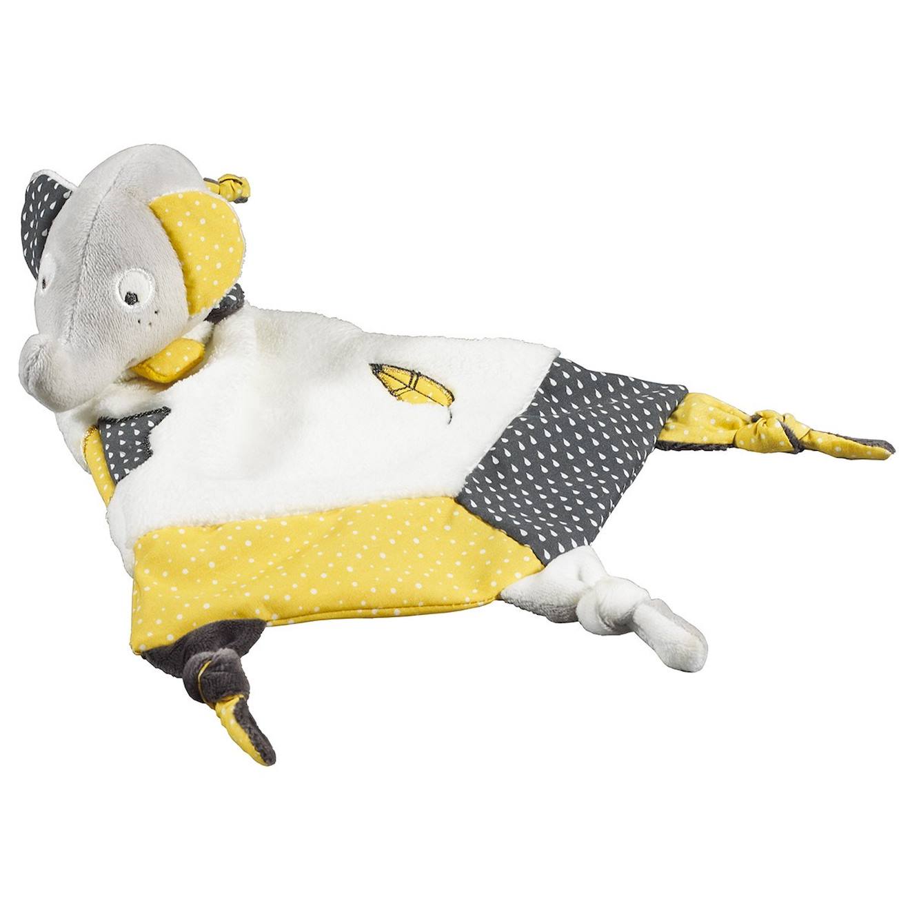 Doudou Mouchoir Eléphant En Velours Gris