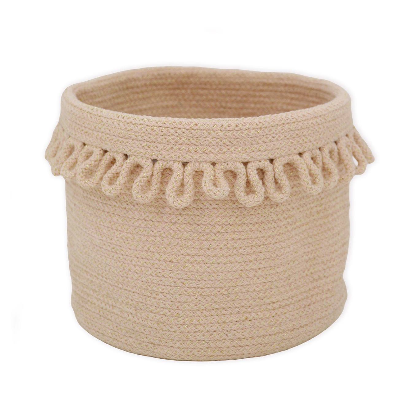 Panier De Rangement En Corde De Coton Avec Finition Pétales Louna Beige Nude (Nattiot) - Image 1