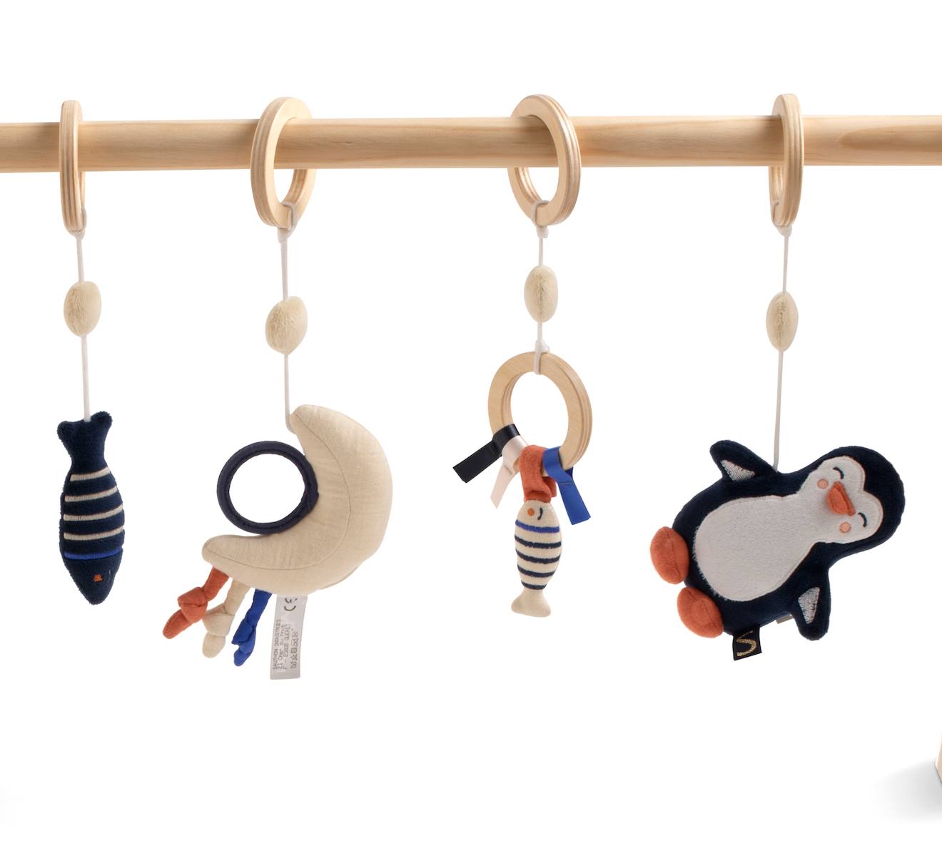 Arche D'éveil Bois Avec 4 Jouets Bleu (Sauthon) - Image 1