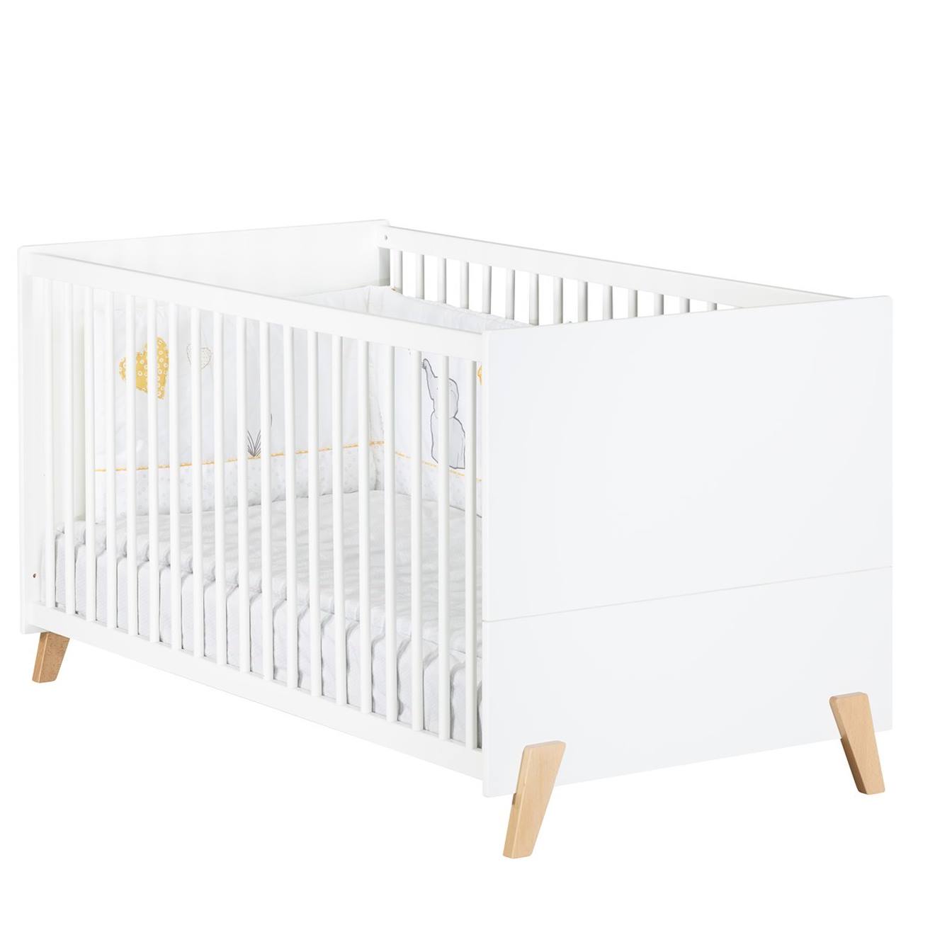 Baby Price - Lit Évolutif - Little Big Bed Sur Pieds En Bois Blanc/marron