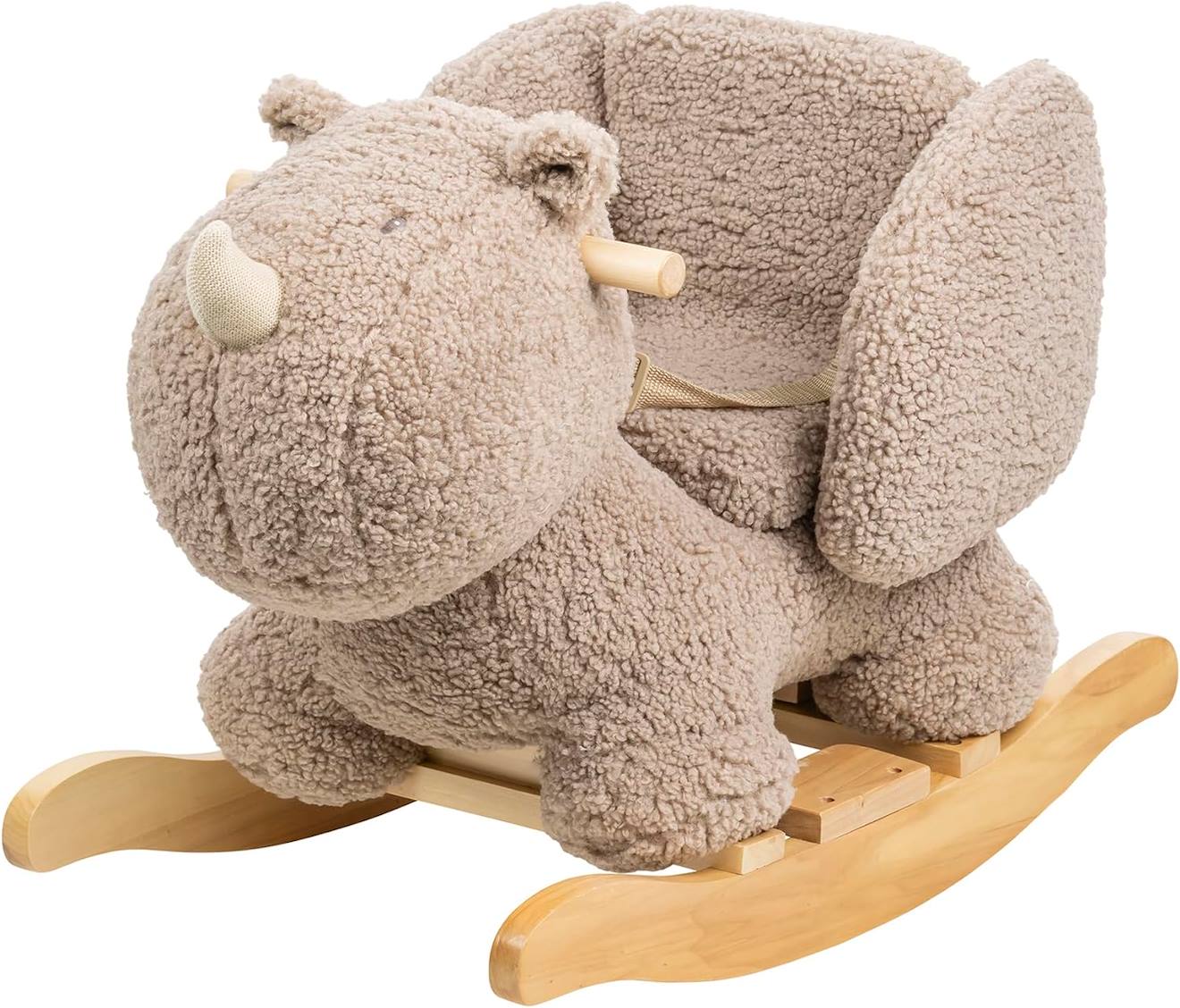 Bascule Teddy Le Rhinocéros Taupe Marron