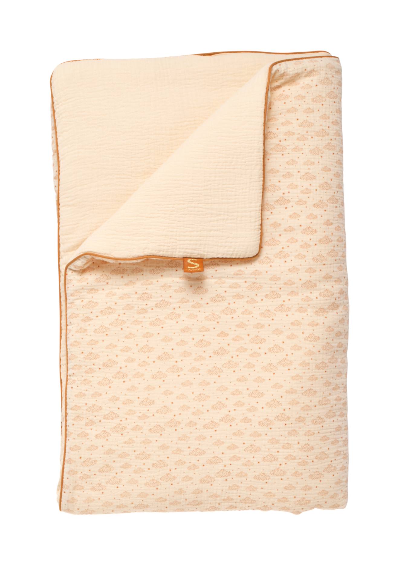 Couvre Lit Bébé En Double Gaze De Coton Beige