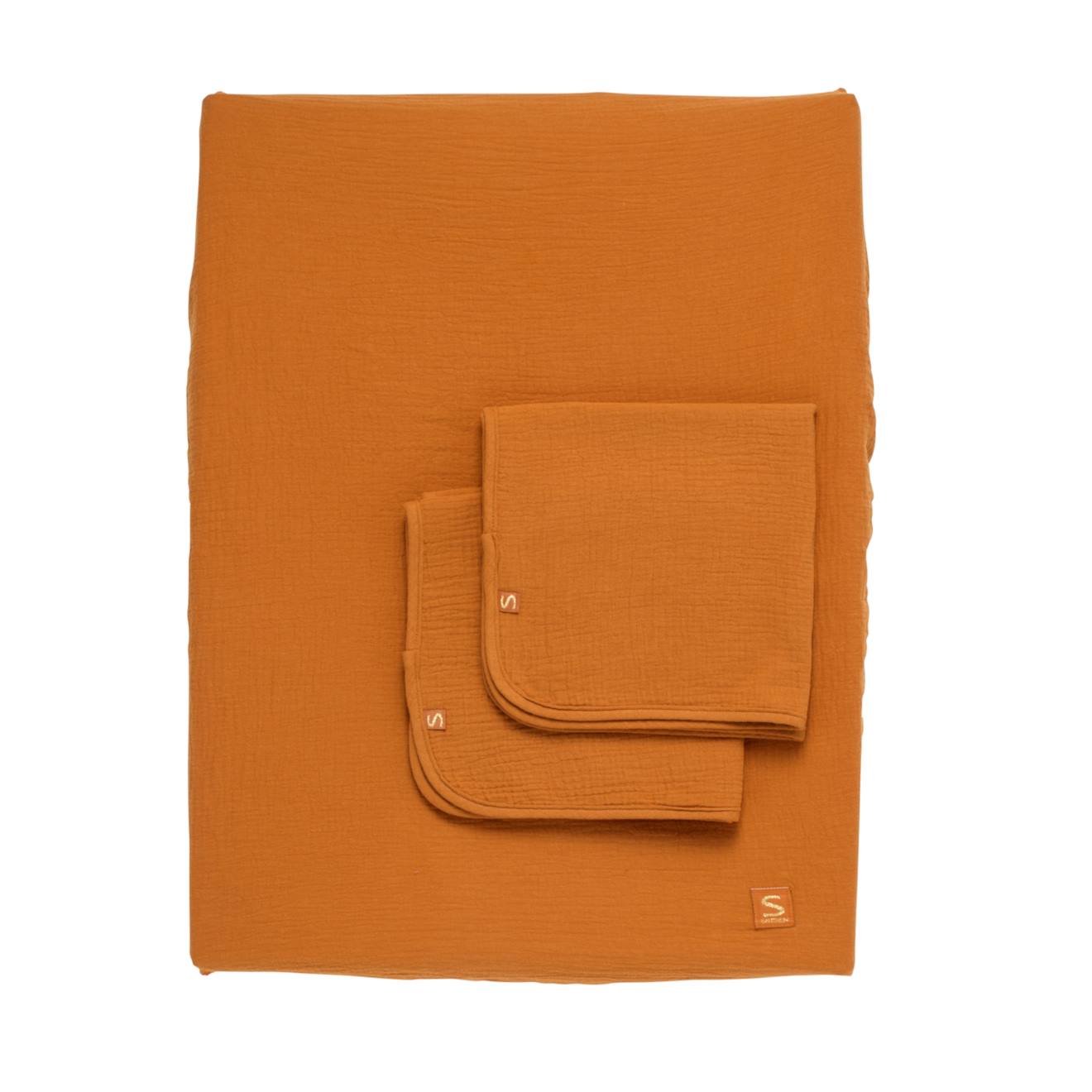 Housse De Matelas À Langer Et Linges En Gaze De Coton Marron