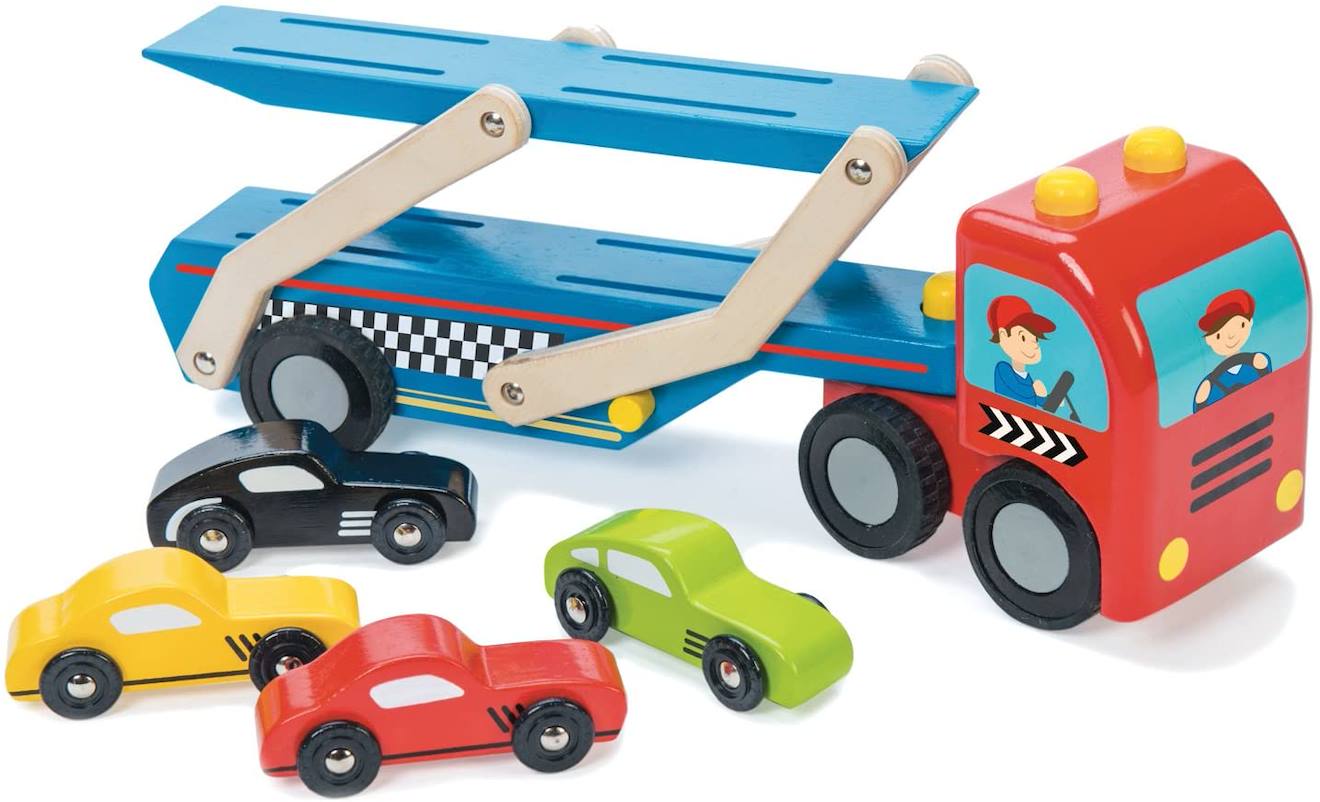 Le Toy Van - Camion Transporteur Voitures De Course Bleu