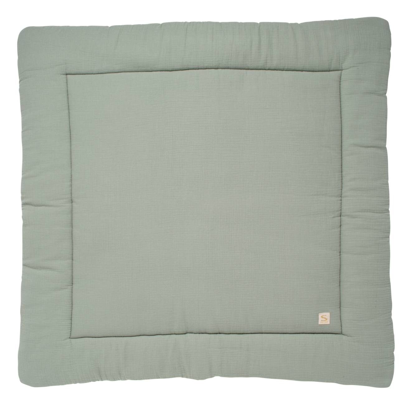 Grand Tapis De Jeu En Double Gaze De Coton - Uni Vanilla Vert