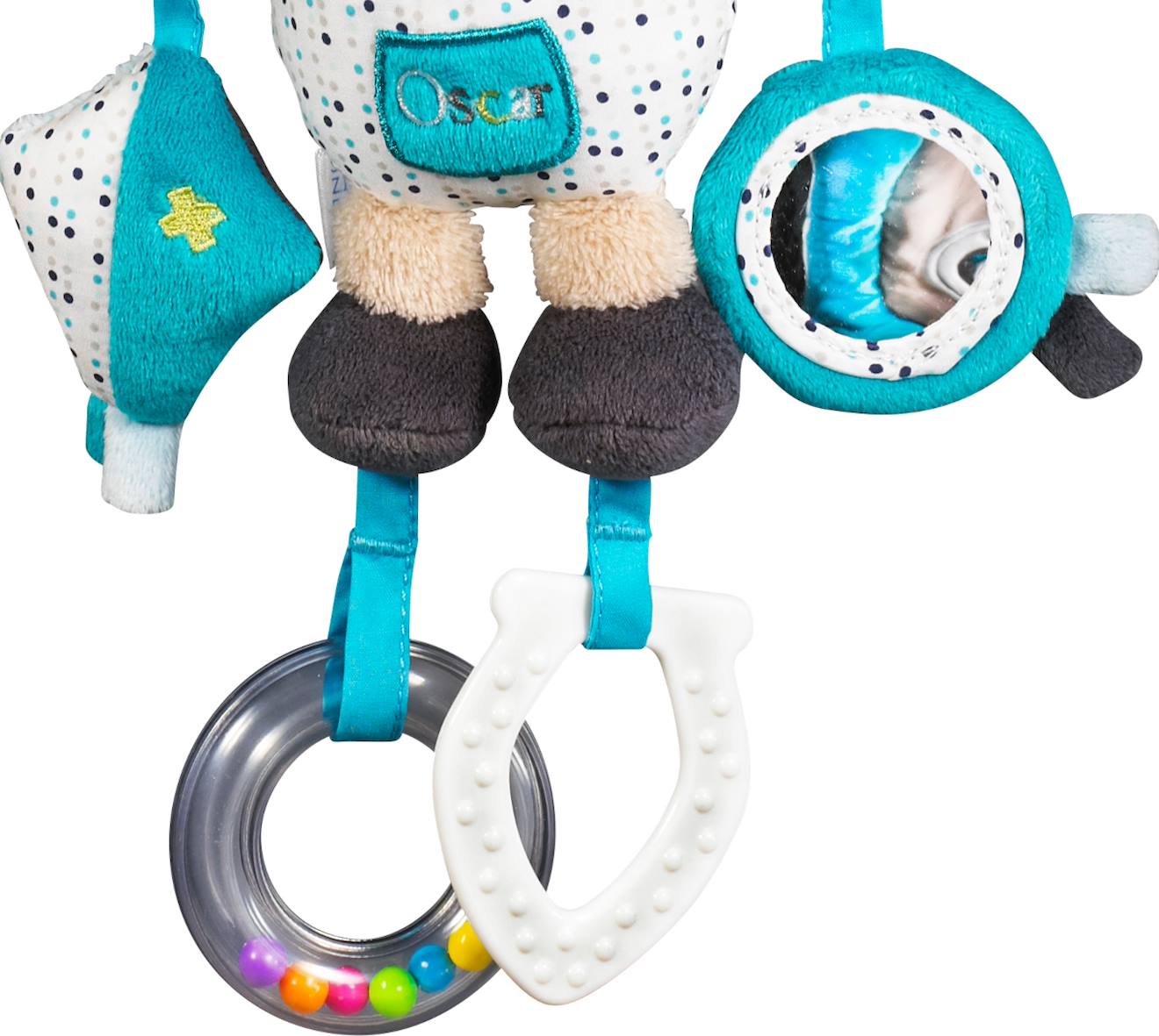 Jouet D'activites Avec Pince En Velours - Lazare Bleu (Sauthon) - Image 1