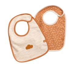 Puériculture-Repas-Lot de 2 bavoirs en coton décor nuage - orsino