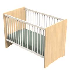 Chambre et rangement-Lit avec têtes de lit arrondies en bois décor chêne miel - vanille