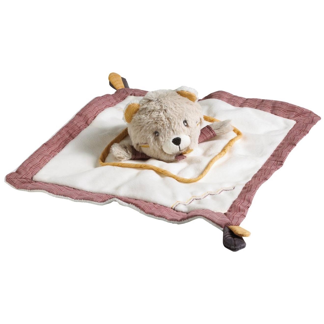 Doudou Mouchoir Ours En Velours Beige