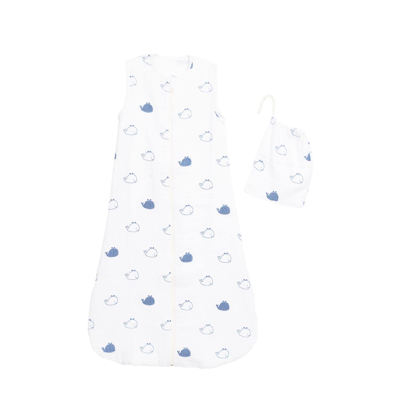 Gigoteuse En Coton Bio Blanc/bleu