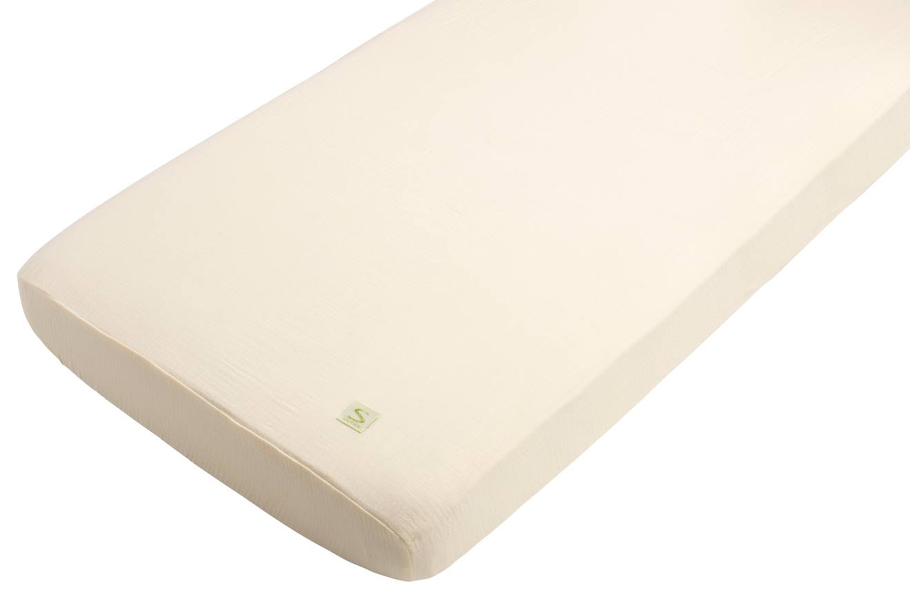 Draps Housse Bébé En Coton Bio - Uni Petale Beige