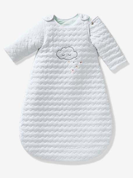 Vertbaudet - Gigoteuse matelassée Bio Collection BIO NUAGE à manches amovibles blanc