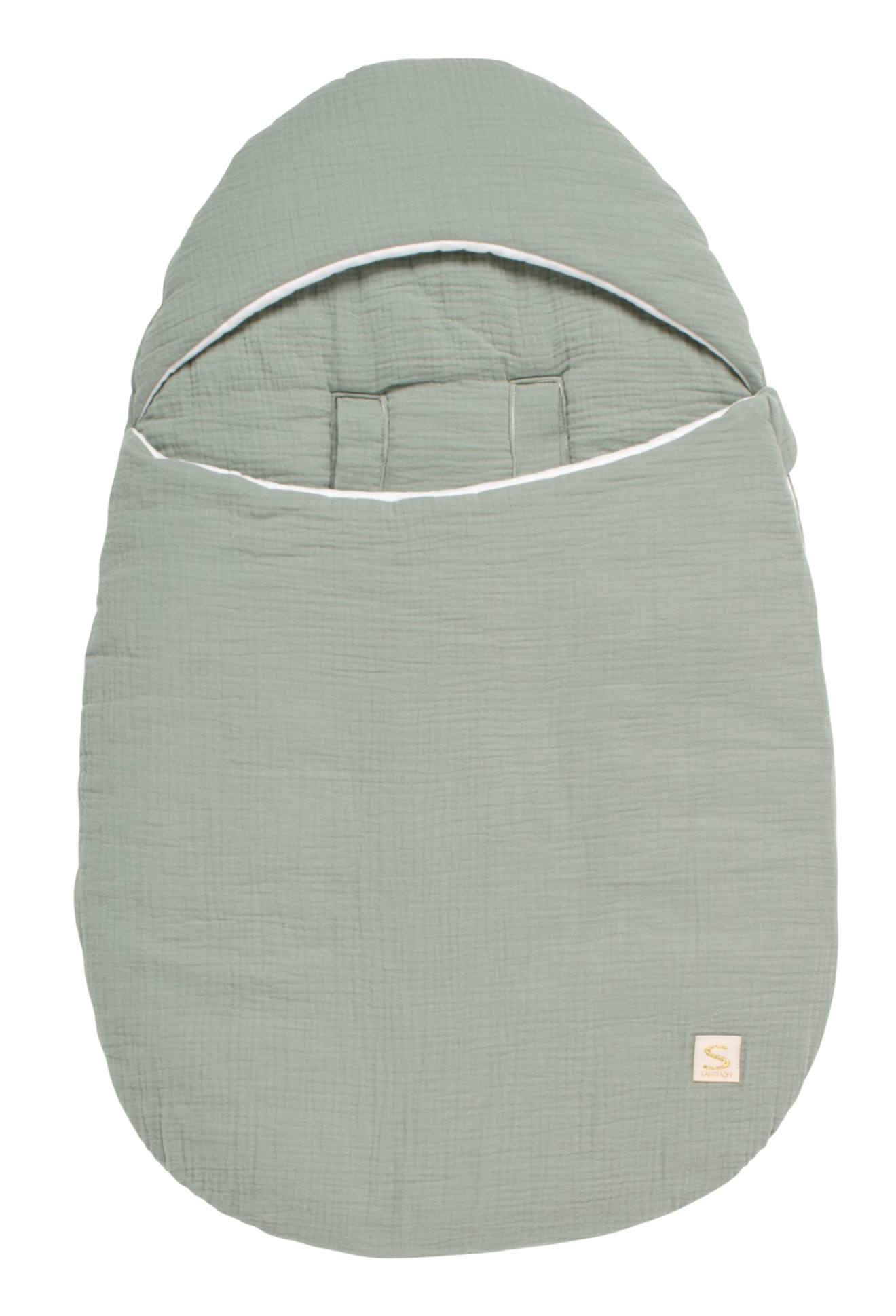 Sauthon - Nid D'ange Bébé 5 Attaches En Double Gaze De Coton Vert