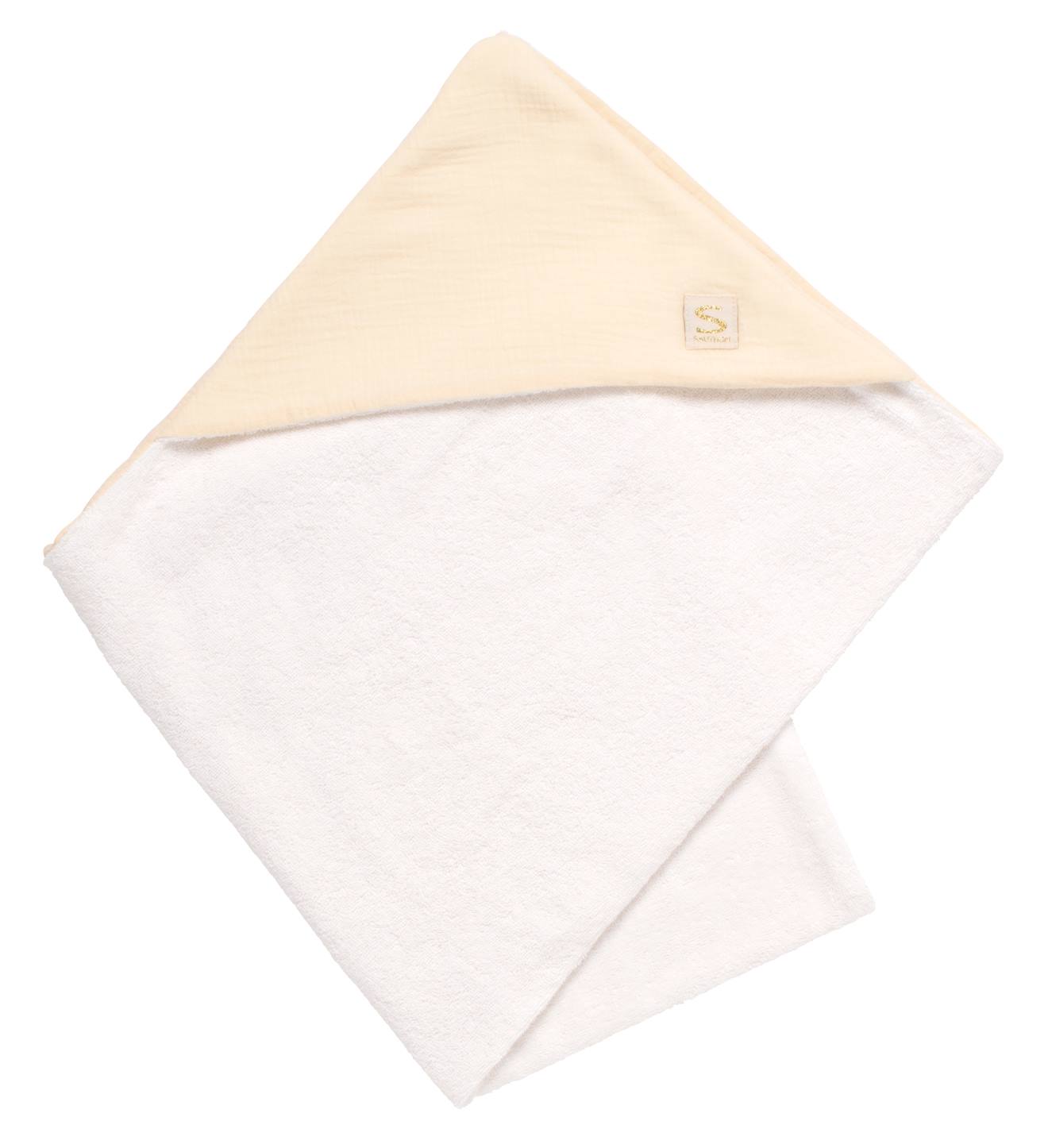 Sortie De Bain En Double Gaze De Coton Et Éponge - Uni Petale Beige