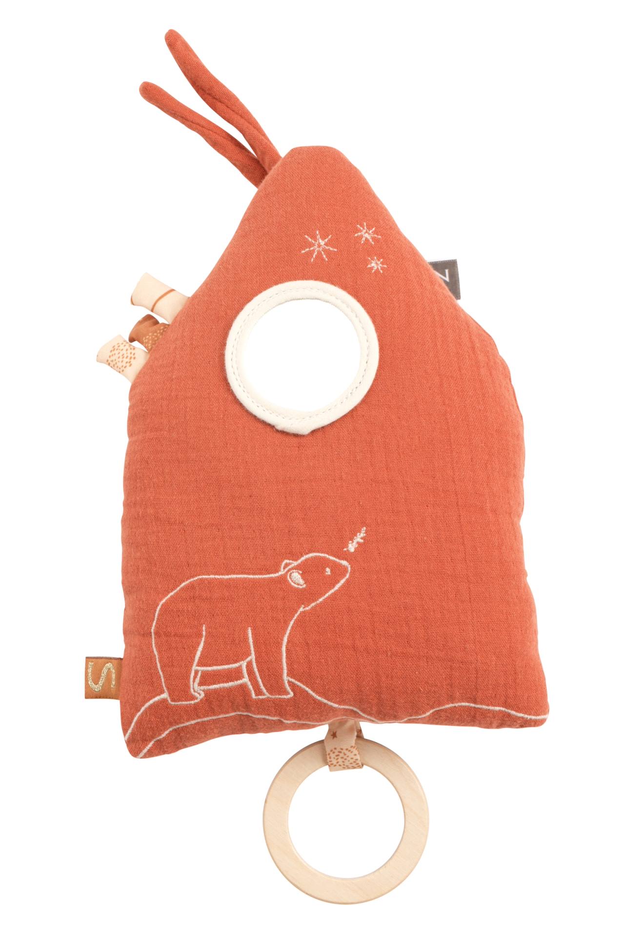Peluche Mini Musical Maison Brodé Orange