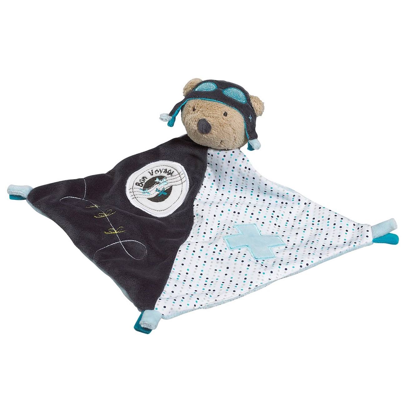 Doudou Mouchoir En Velours Bleu