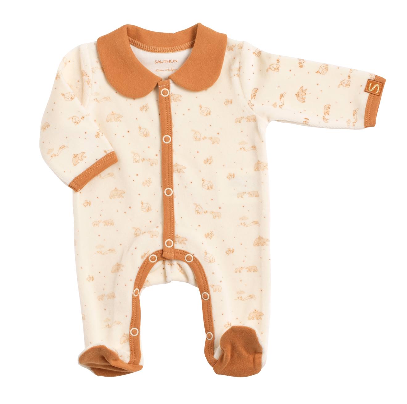 Pyjama Bébé Velours Beige/marron