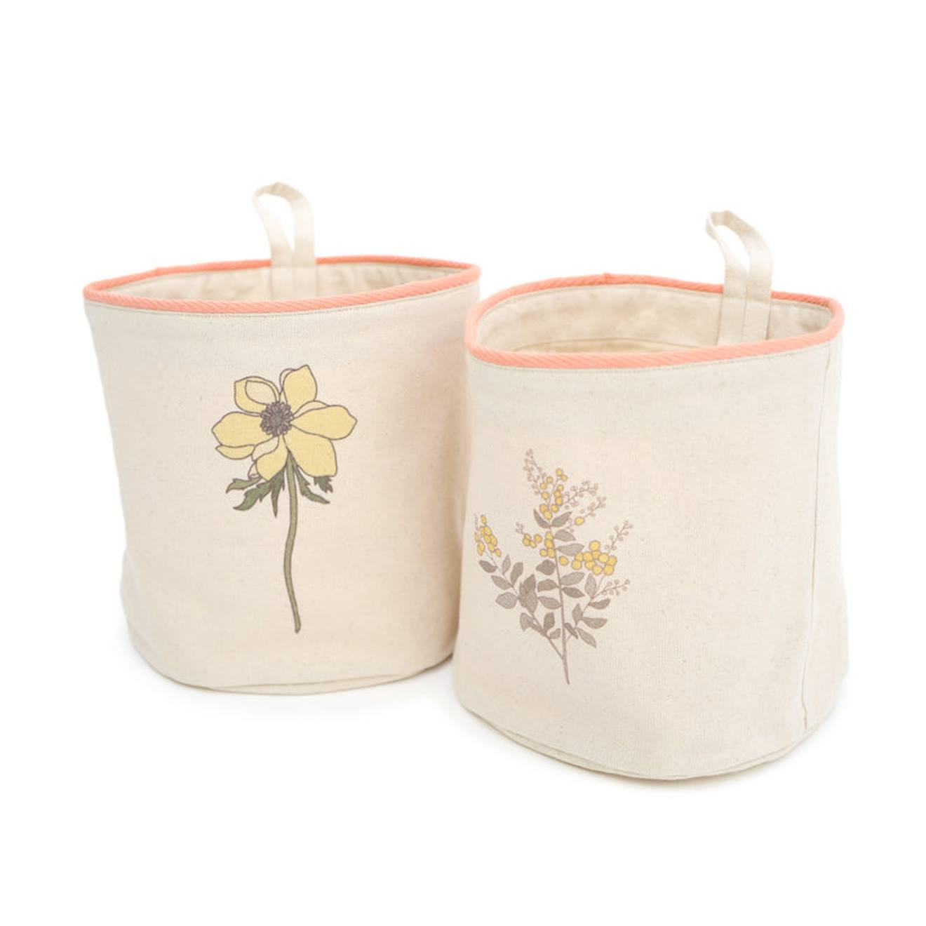 Paniers De Rangement À Suspendre, Set 2 Paniers Flora Multicolore
