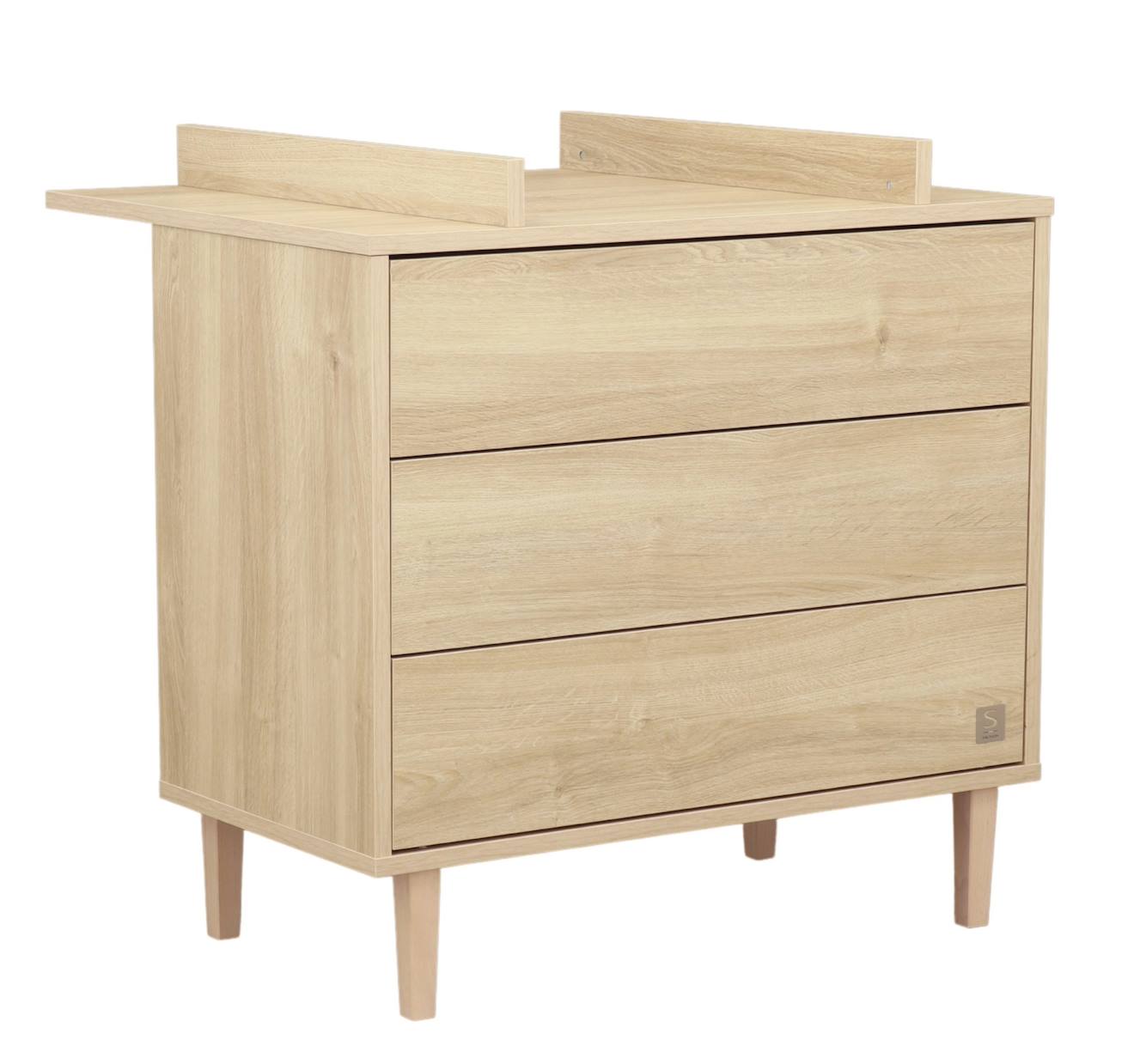 Commode 3 Tiroirs Pieds Bois - Paloma Marron (Sauthon) - Image 1