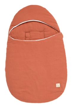-Nid d'ange bébé 5 attaches en double gaze de coton - uni sauge