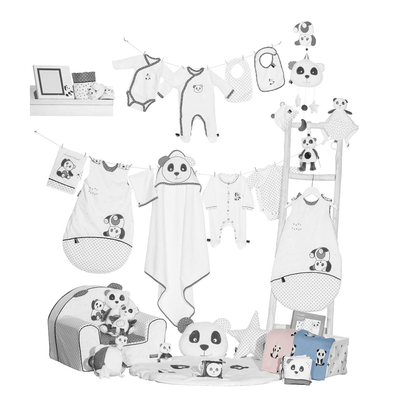 Protege Carnet De Santé En Coton - Chao Chao Blanc (Sauthon) - Image 2