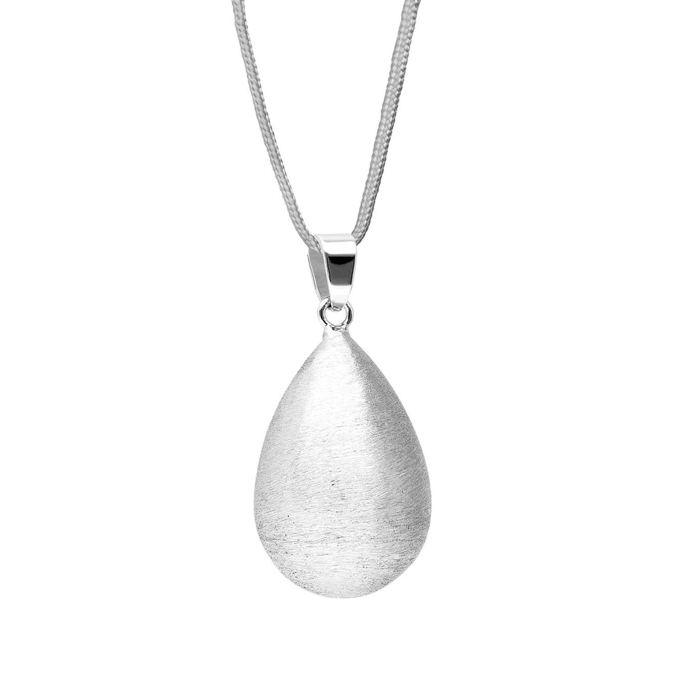 Bola De Grossesse Collier Goutte Effet Brossé Argent