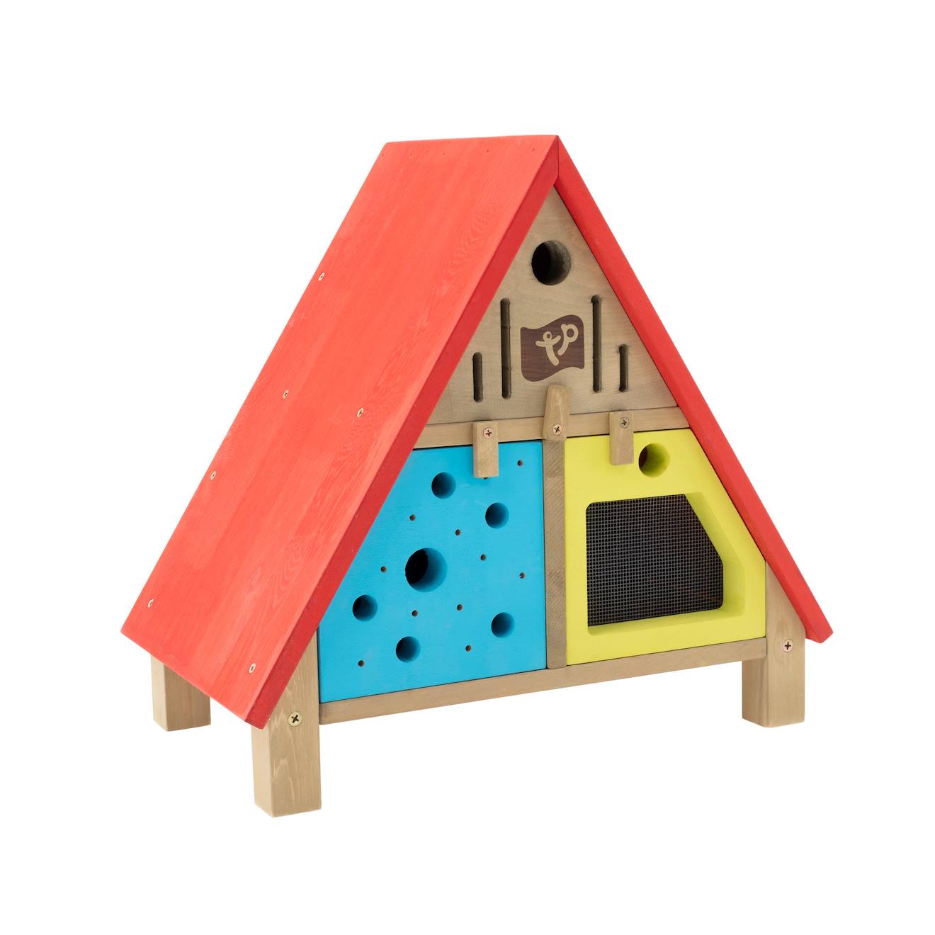 Maison De Jardin Pour Insectes Bois Fsc® Marron - Bleu - Rouge - Jaune