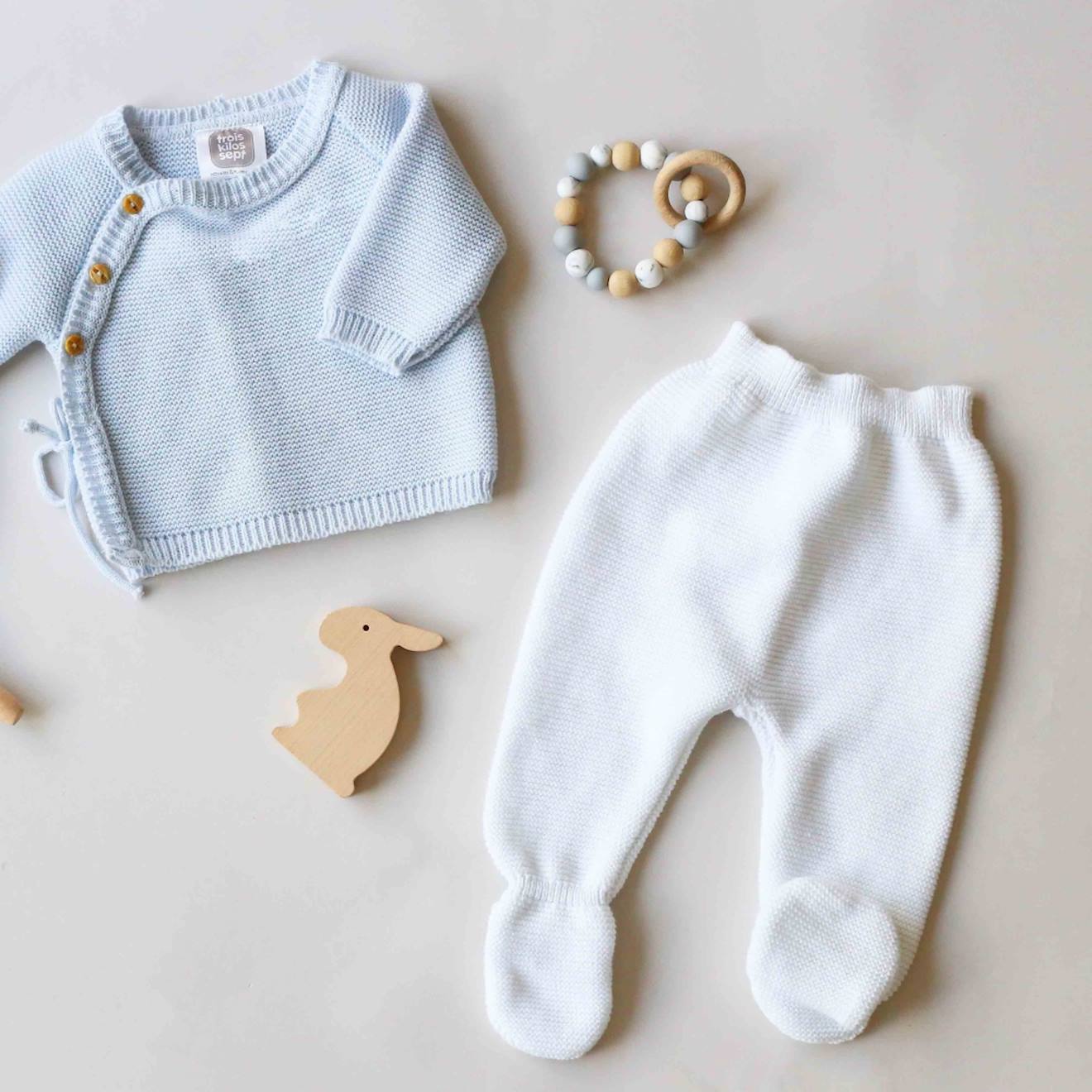 Pantalon Tricot Blanc (Trois Kilos Sept) - Image 2