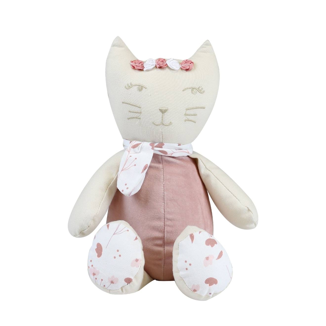Peluche Musicale rose Le Chat Coton Bio Rose