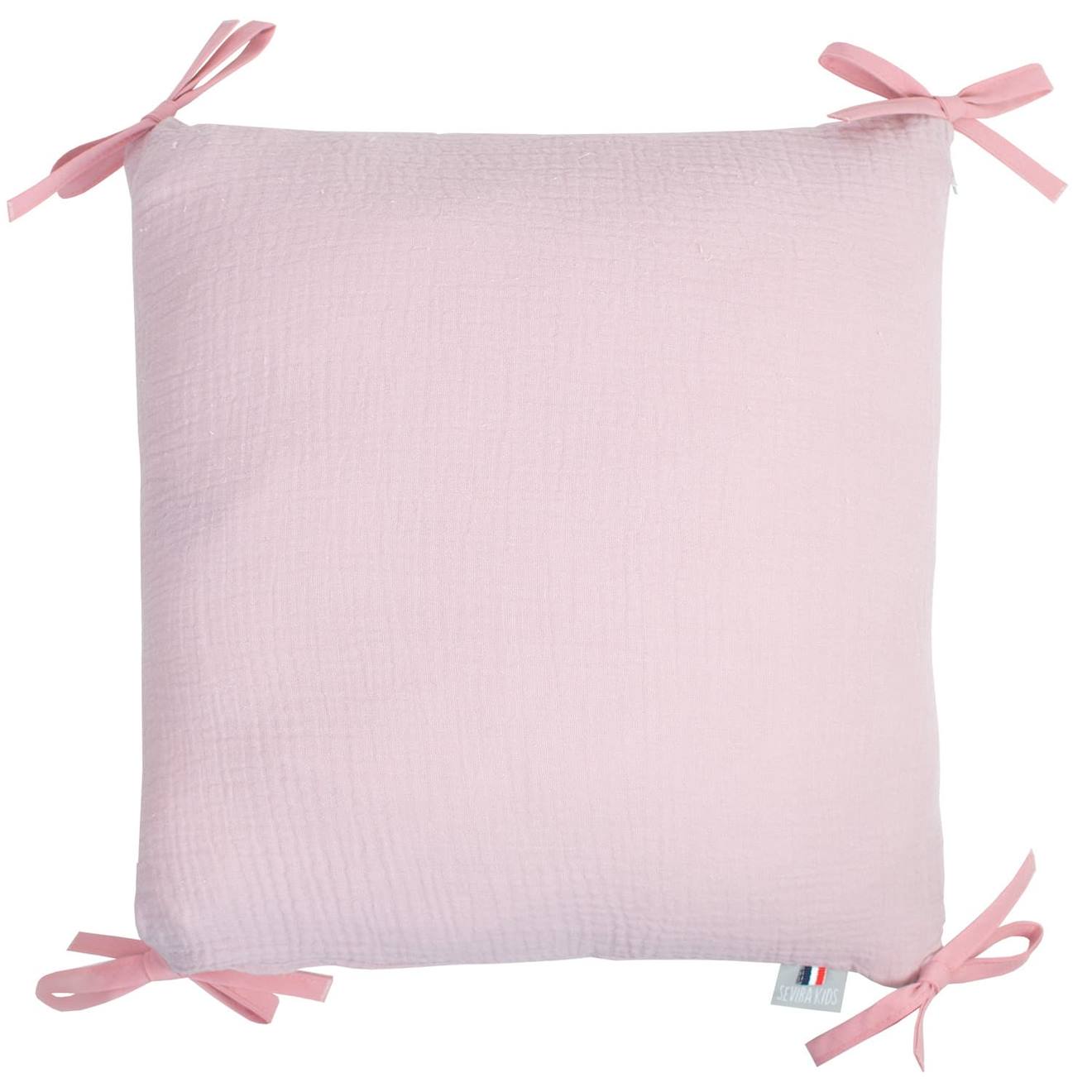 Taie De Coussin Modulable Avec Liens À Nouer En Gaze De Coton Rose