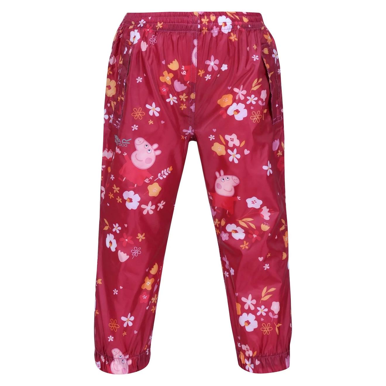 Pantalon Imperméable Polyester Peppa Pig Floral Rose Foncé / Orange