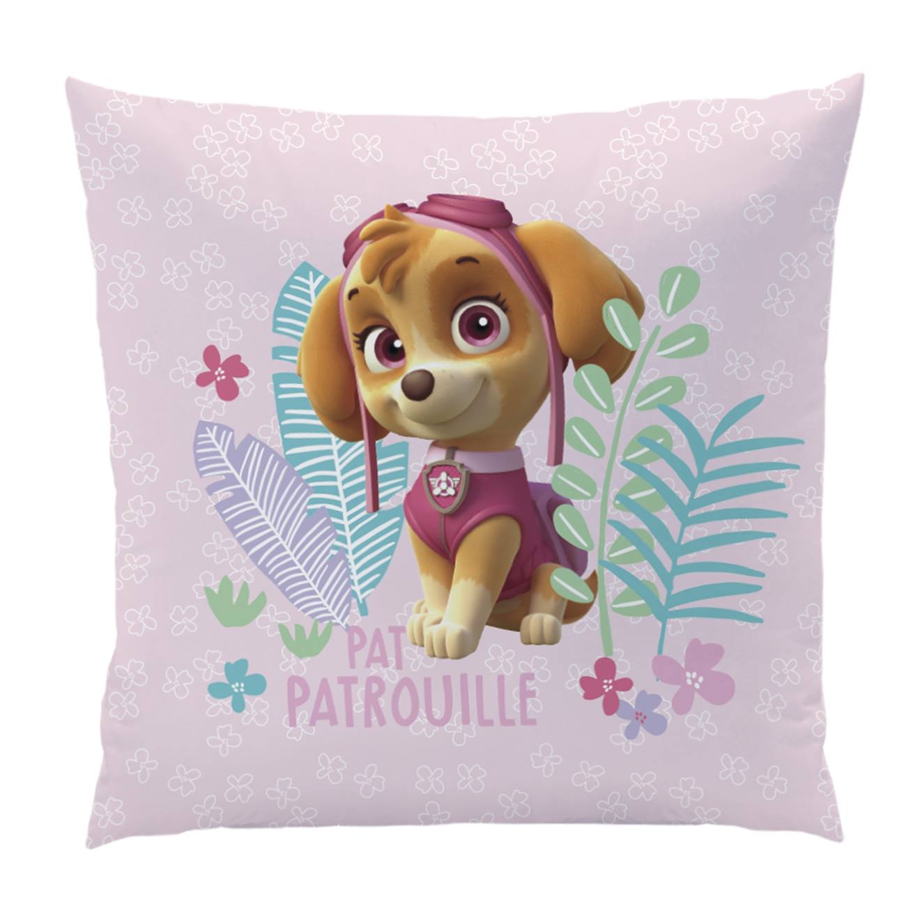 Coussin Imprimé 100% Polyester, Pat Patrouille Paradise Rose, Violet
