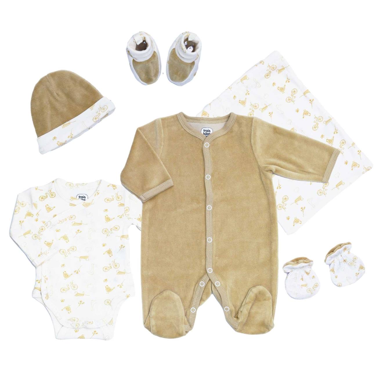 Trois Kilos Sept - Trousseau Naissance Bébé Caramel