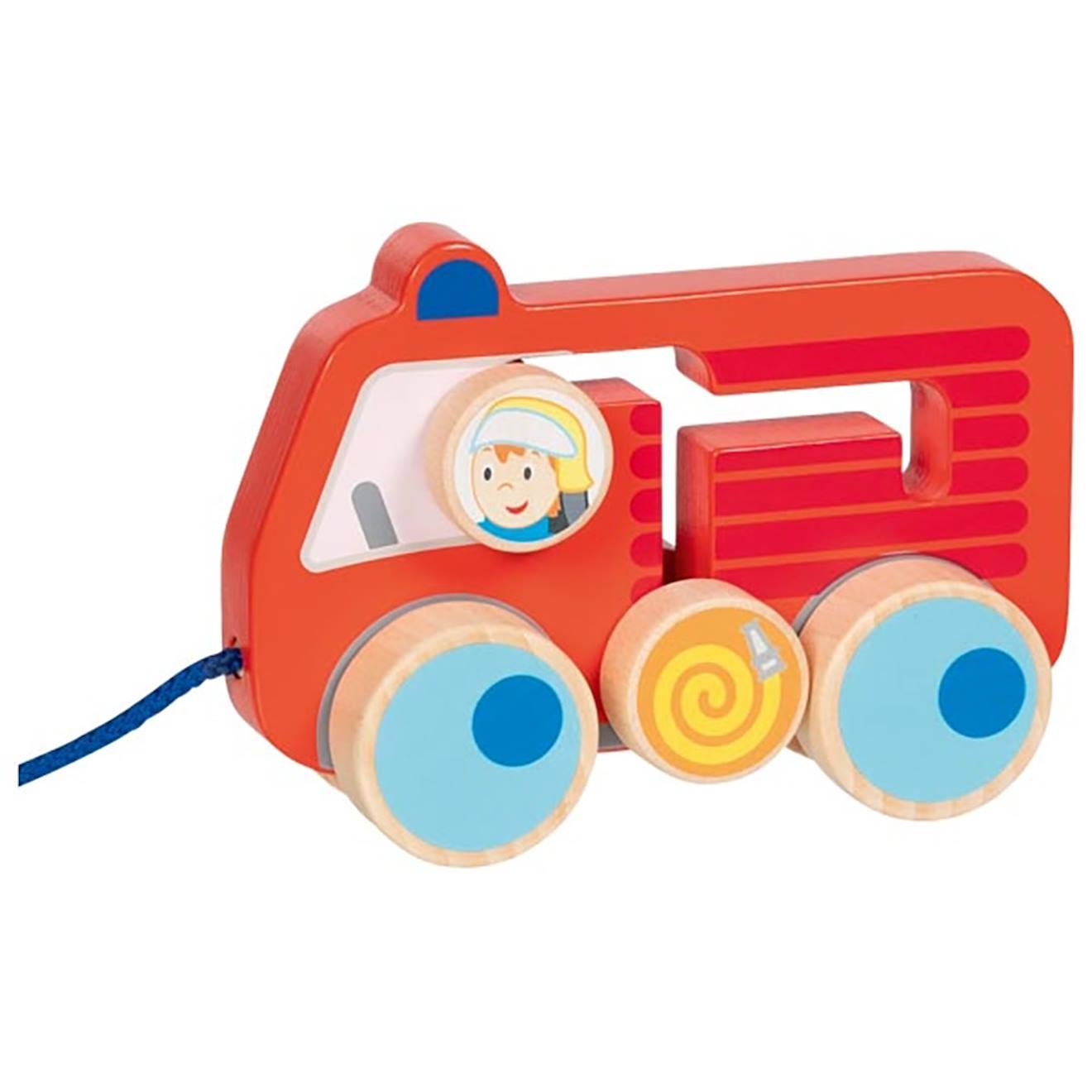 Goki - Véhicule À Tirer Pompiers 112 Rouge