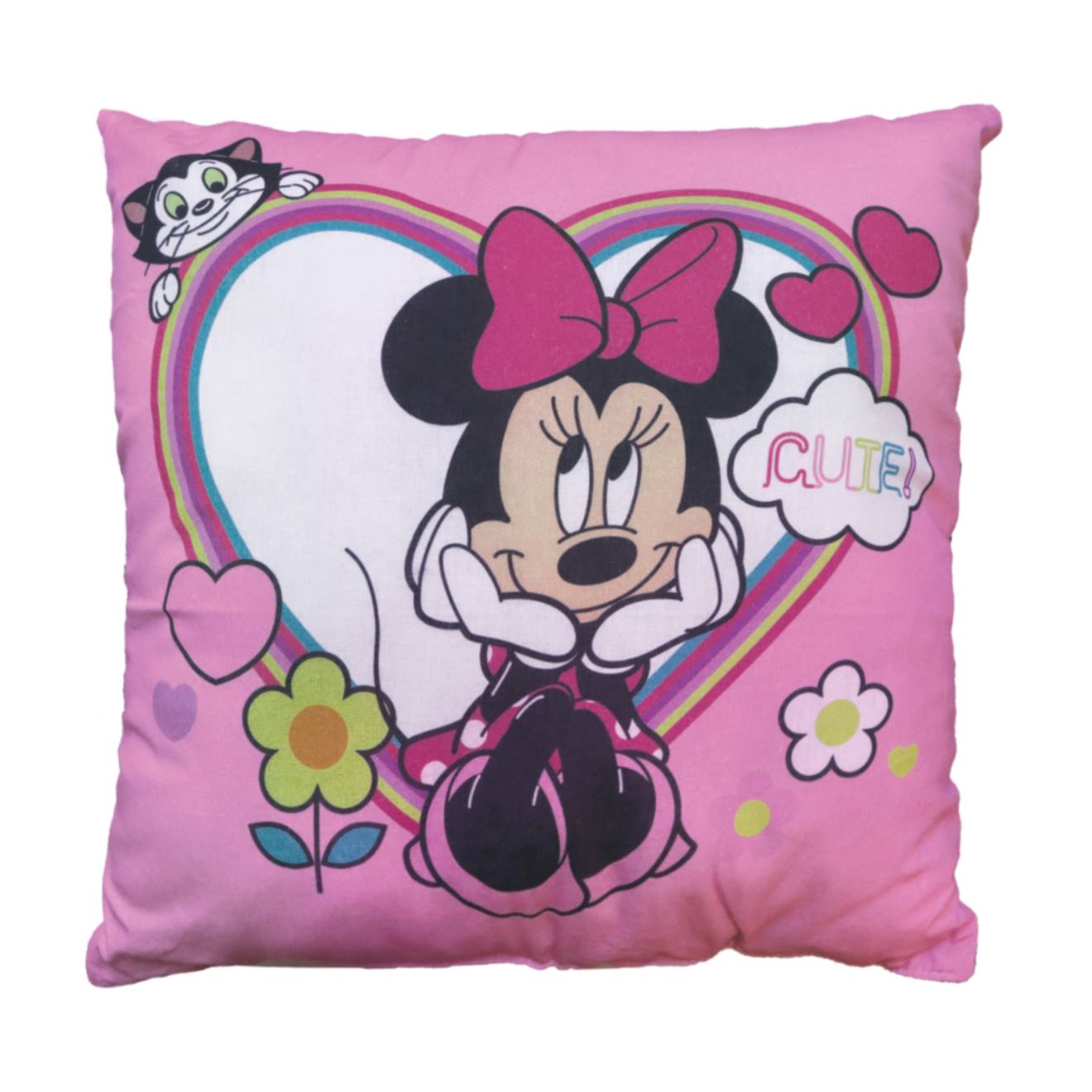 Coussin Imprimé 100% Coton, Disney Minnie Shopping Rose
