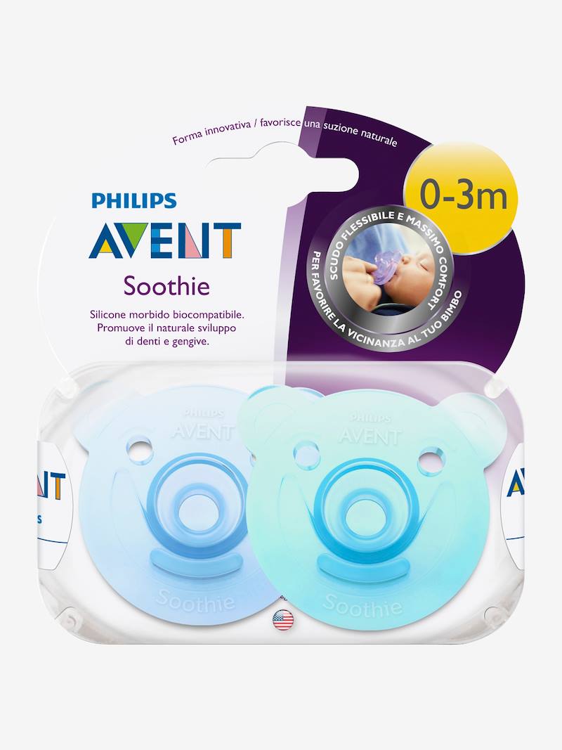 2 Sucettes Philips Avent Soothie Heart 0-6 Mois - Silicone Médical Sans BPA | Forme Cœur Ergonomique