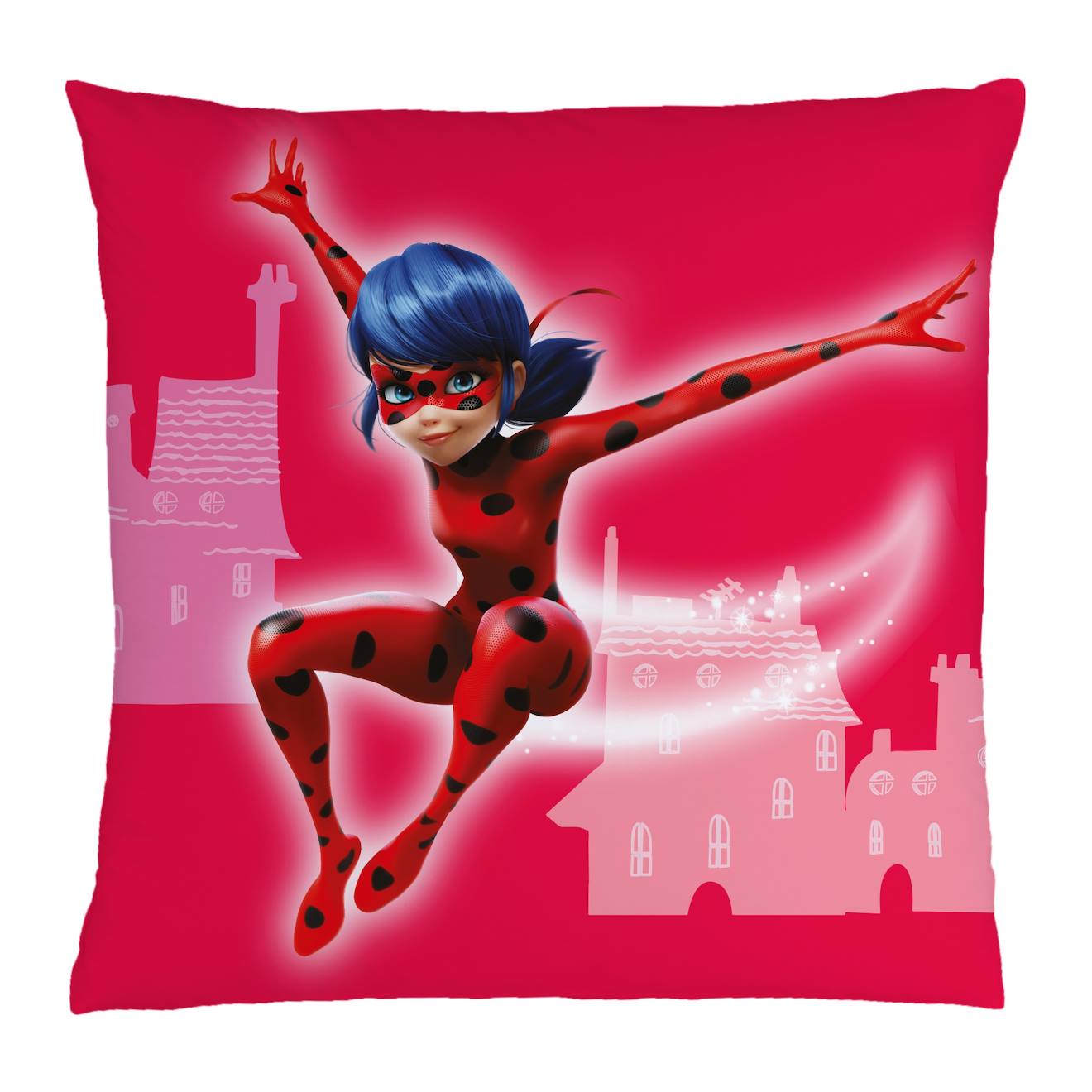 Coussin imprimé 100% polyester, miraculous ladybug secret rose