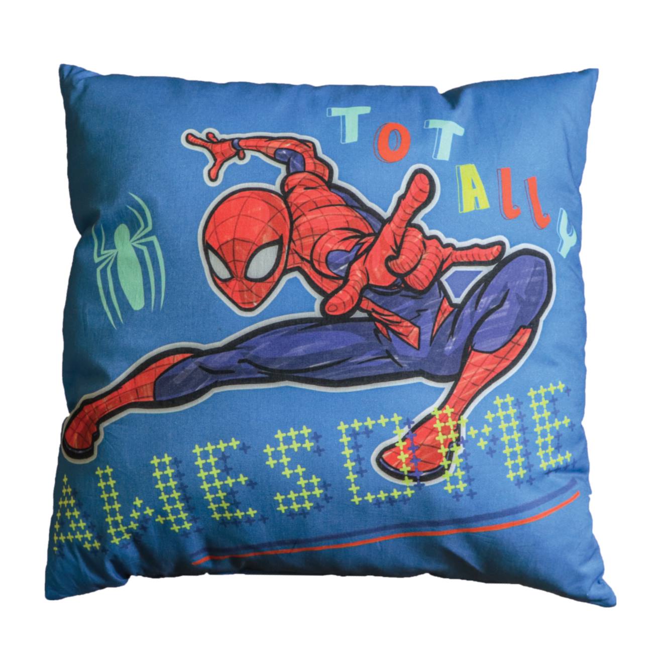 Coussin Imprimé 100% Coton, Spiderman Hero Bleu