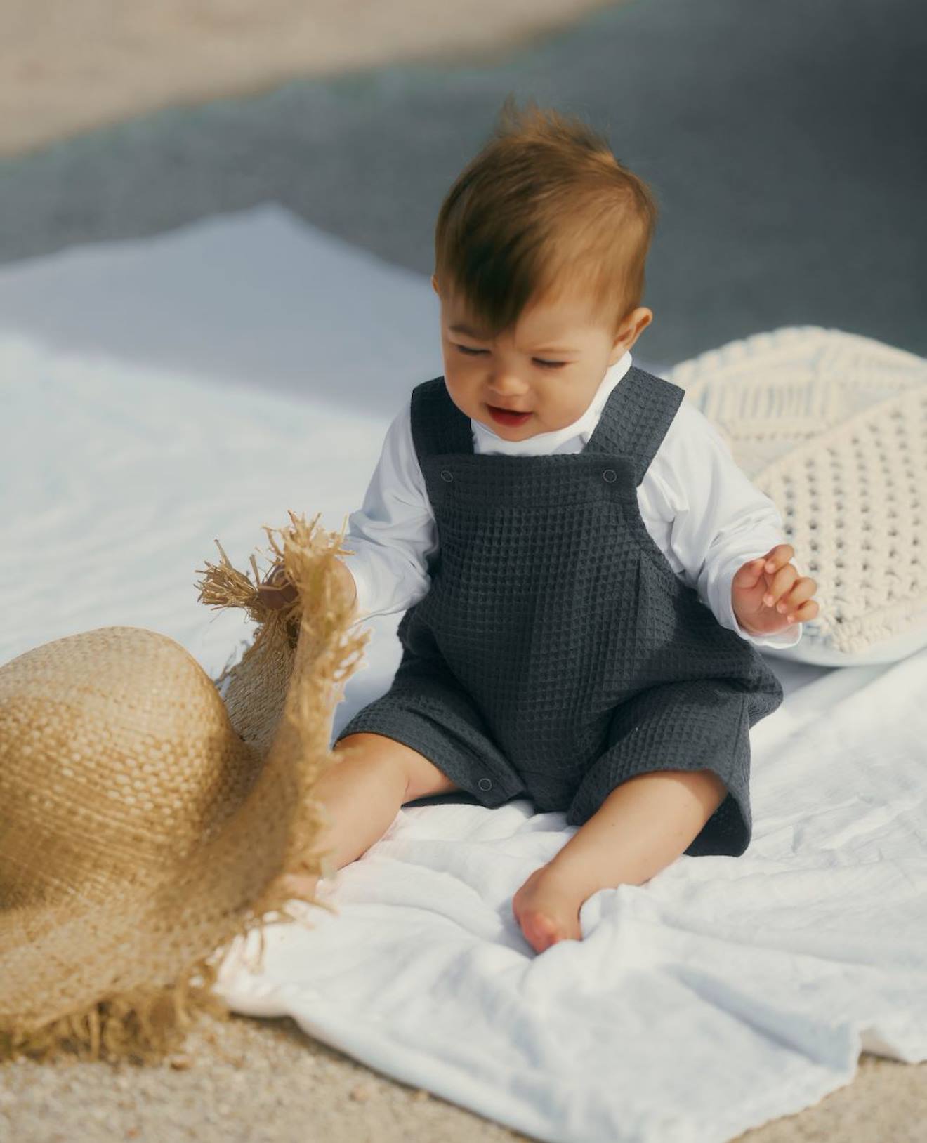 Combinaison Bébé Nid D'abeille Mini Maya Anthracite