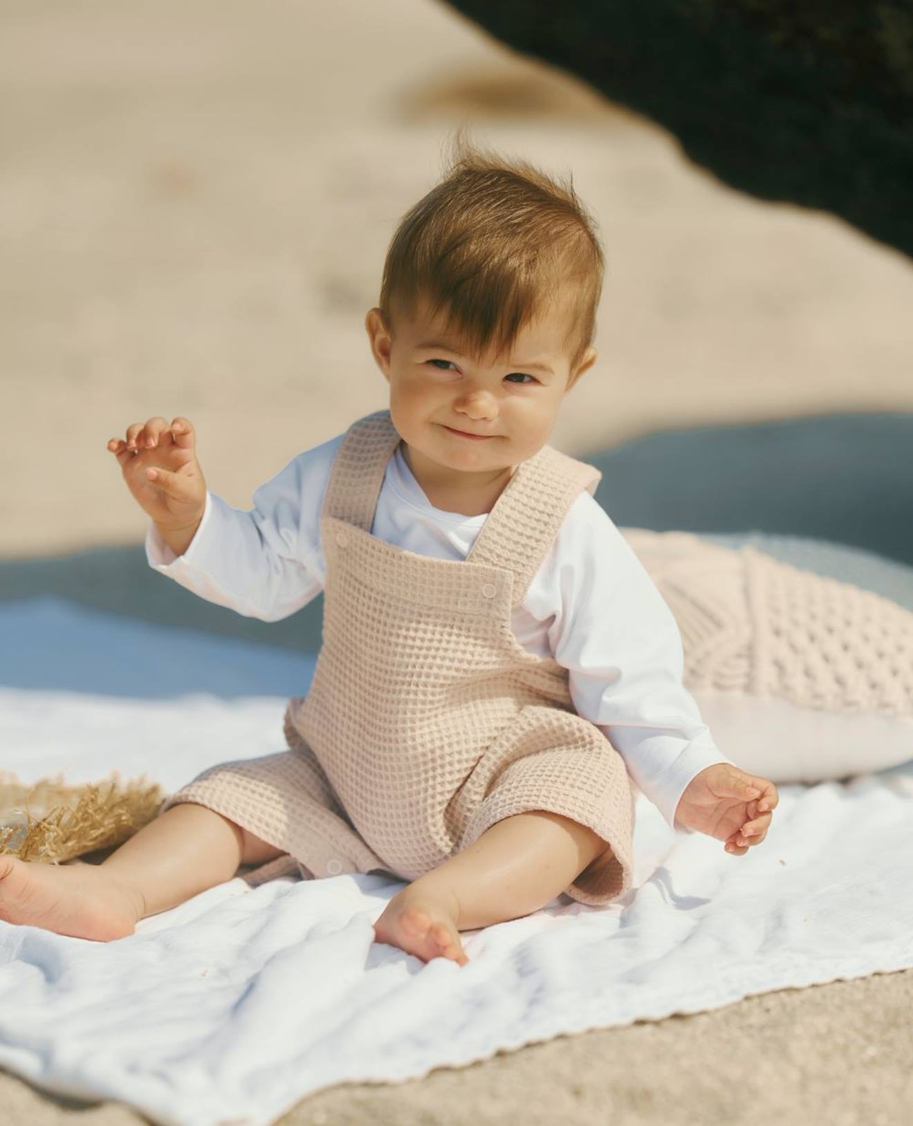 Combinaison Bébé Nid D'abeille Mini Maya Beige